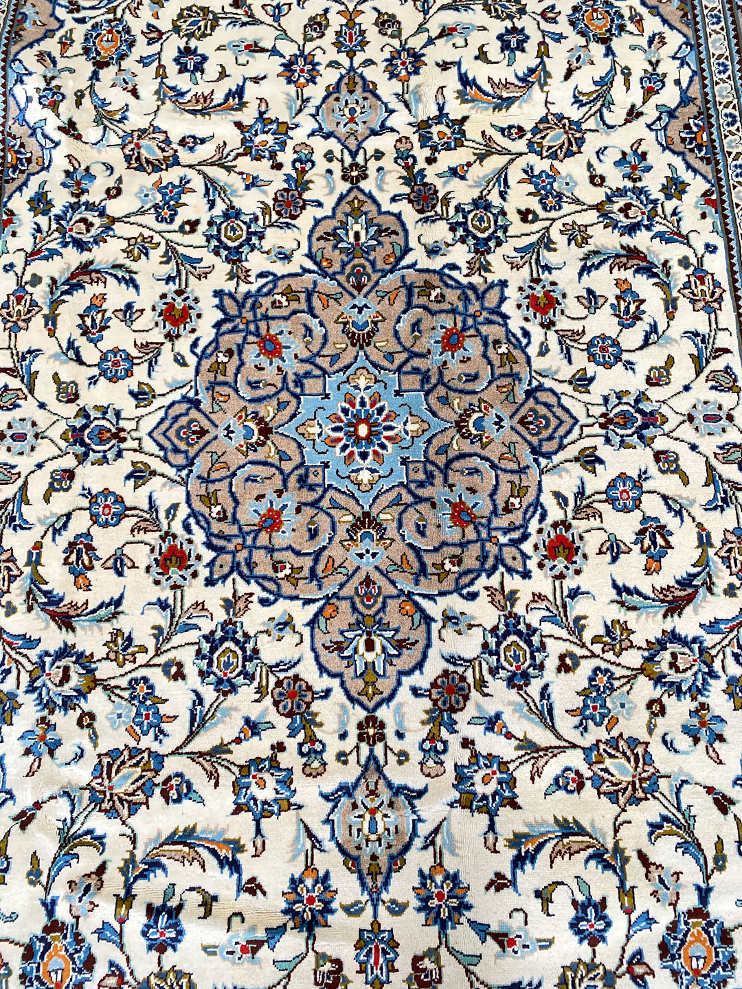 3.4x2M Beige Persian Kashan Rug